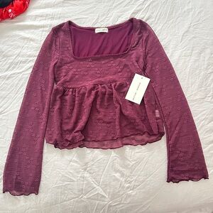 Elegant Plum Long Sleeve Top